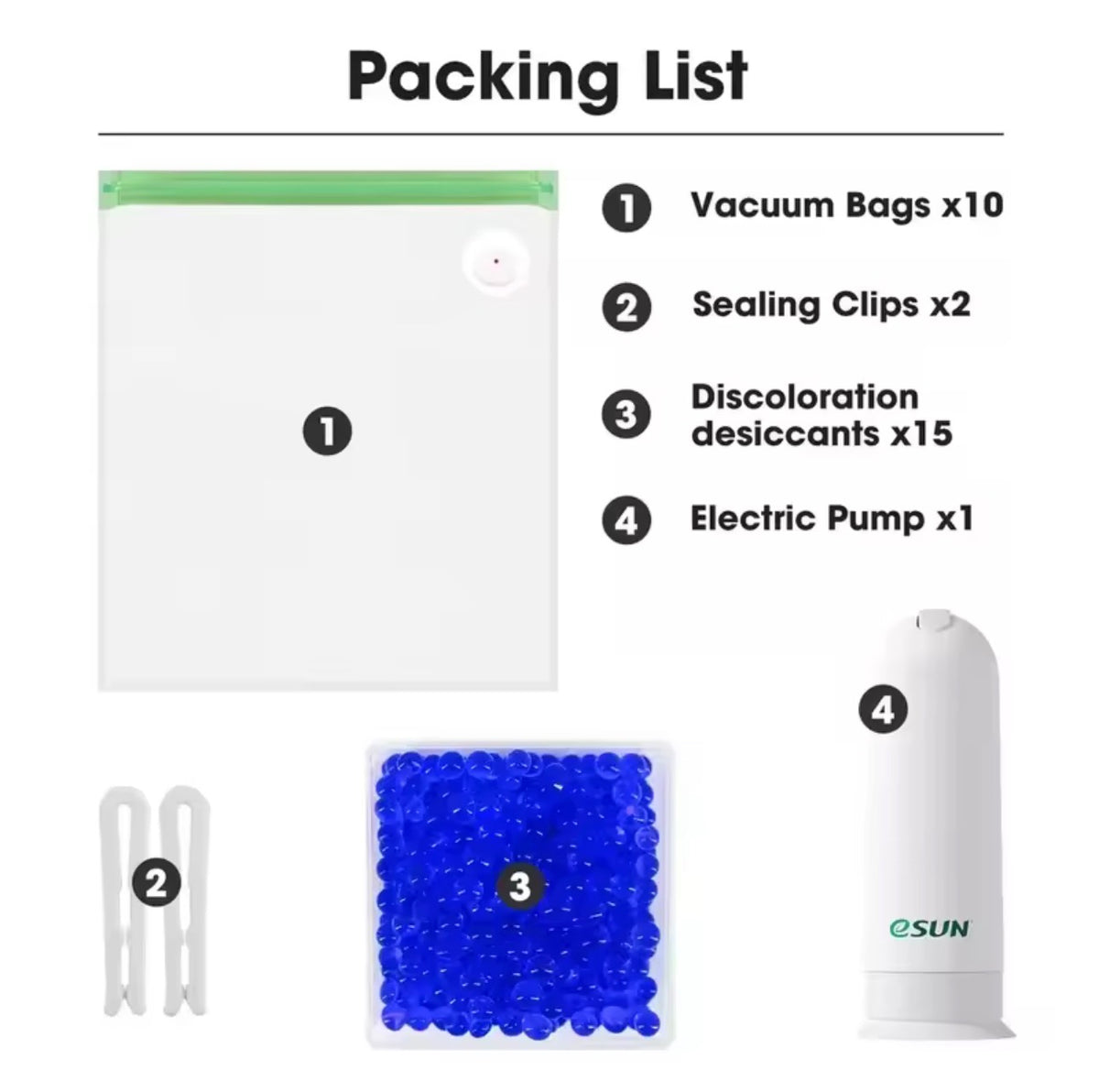 ESUN Storage Bag Kit 3D Printing Silk PLA PETG TPU Filament Sealed Vacuum Keep Dry Avoid Moisture for 3D Printer Spools