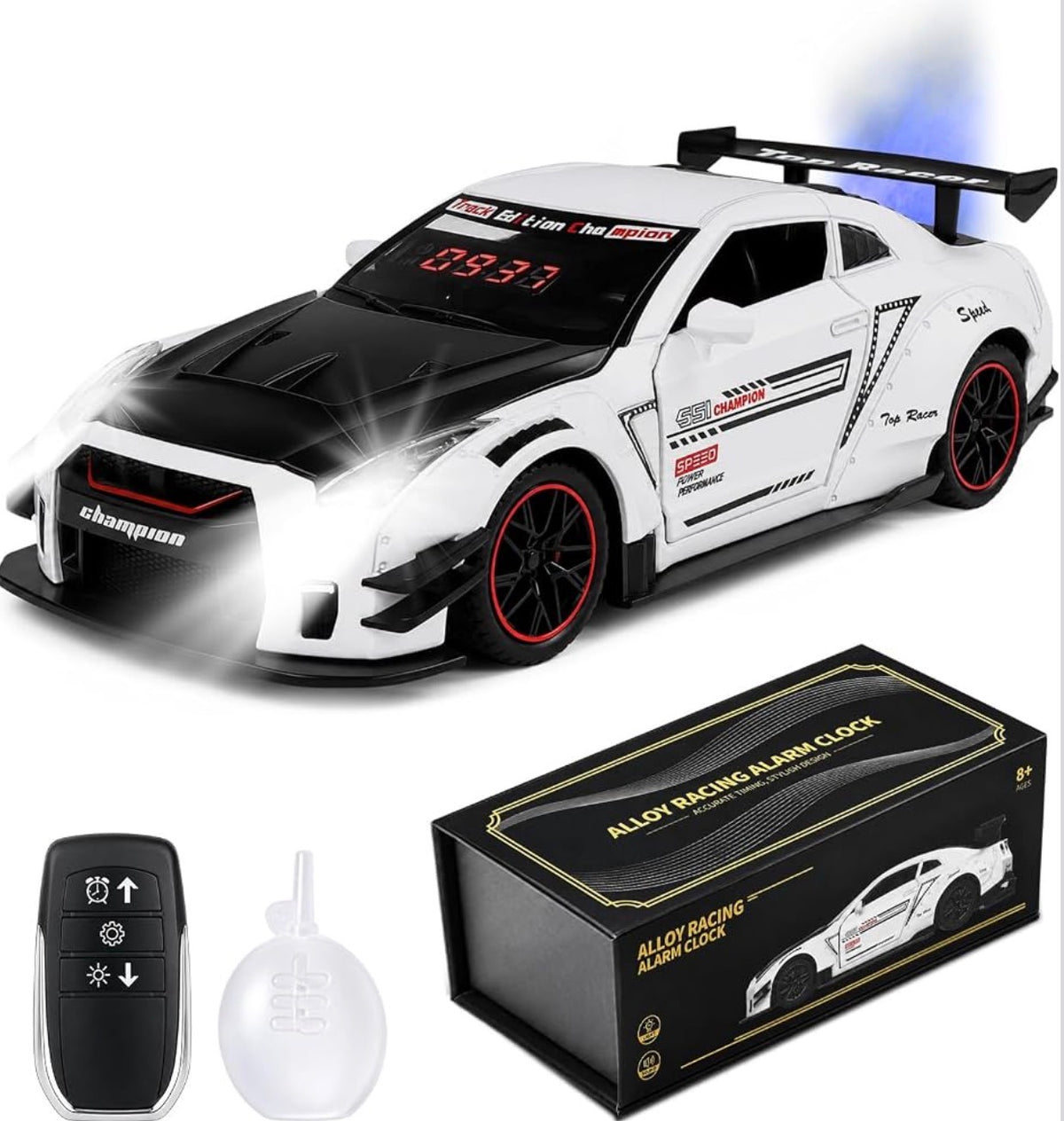GTR ,Car Loud Alarm Clock for Heavy Sleepers Adults with Engine Sound Racing Alarm Clock