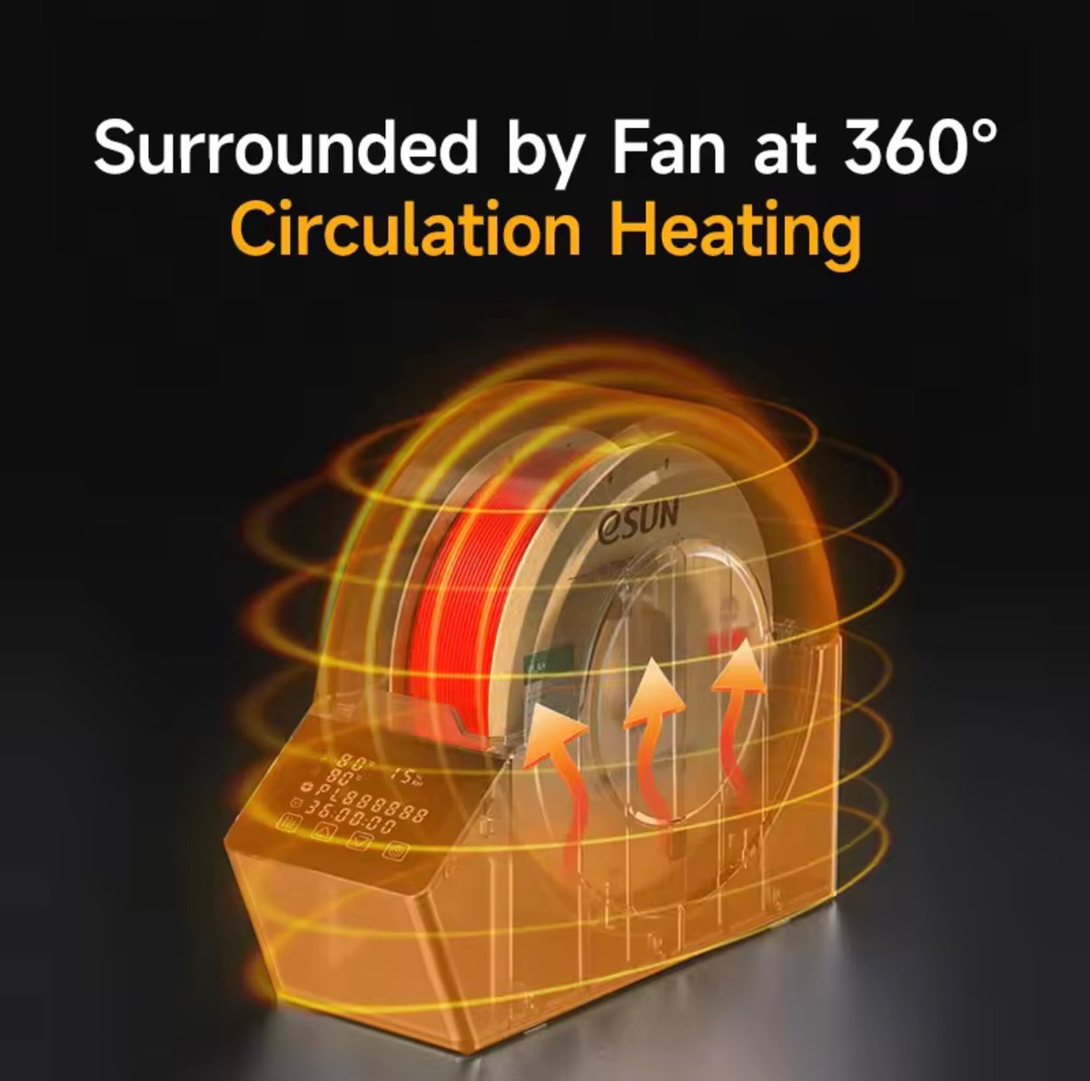 ESUN 3D Filament Dryer Upgraded 3D Filaments Drying Box eBox Pro Storage Holder High-temperature PI Heating 360°surrounded Dryer
