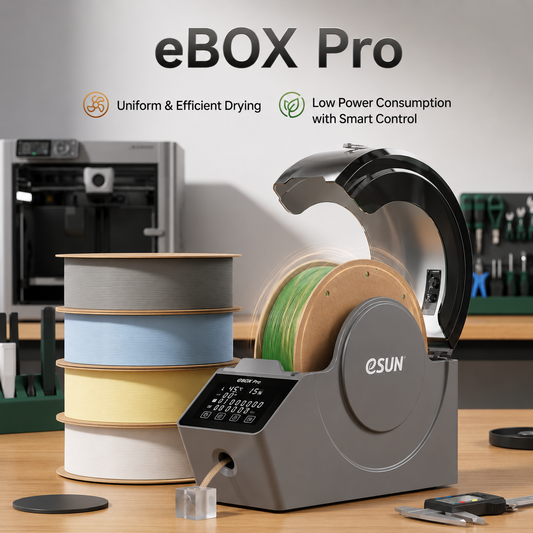 ESUN 3D Filament Dryer Upgraded 3D Filaments Drying Box eBox Pro Storage Holder High-temperature PI Heating 360°surrounded Dryer