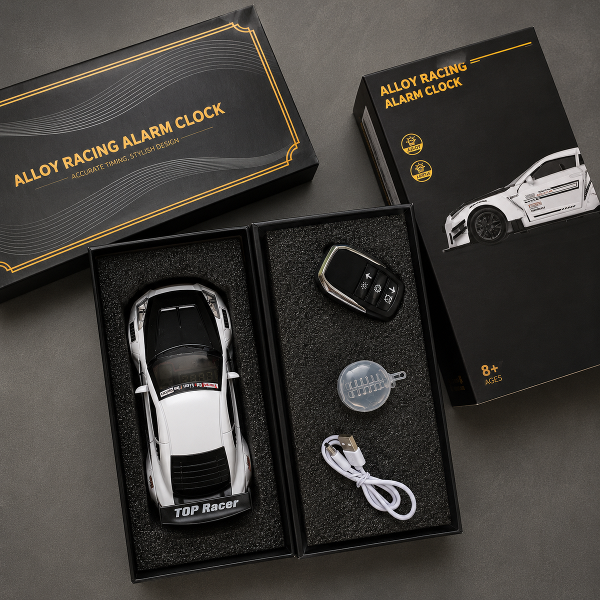 GTR ,Car Loud Alarm Clock for Heavy Sleepers Adults with Engine Sound Racing Alarm Clock