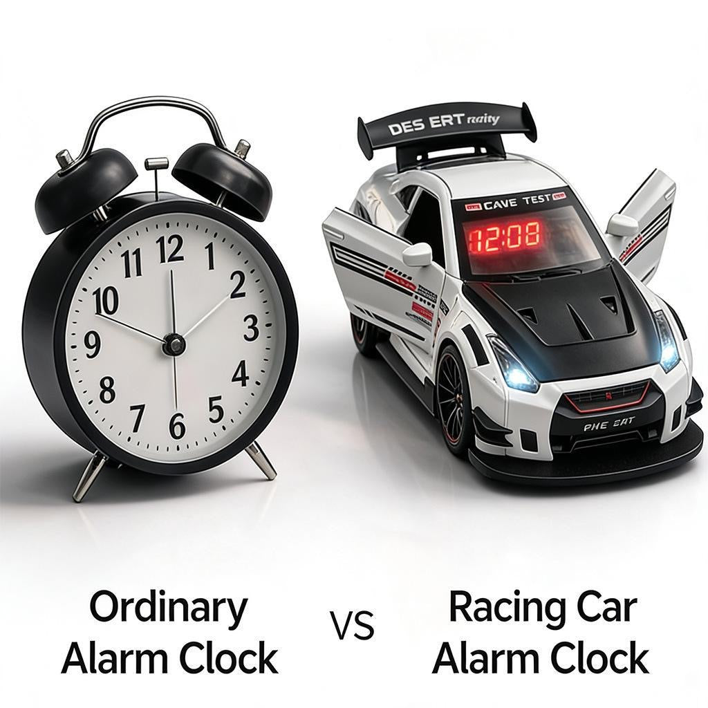 GTR ,Car Loud Alarm Clock for Heavy Sleepers Adults with Engine Sound Racing Alarm Clock